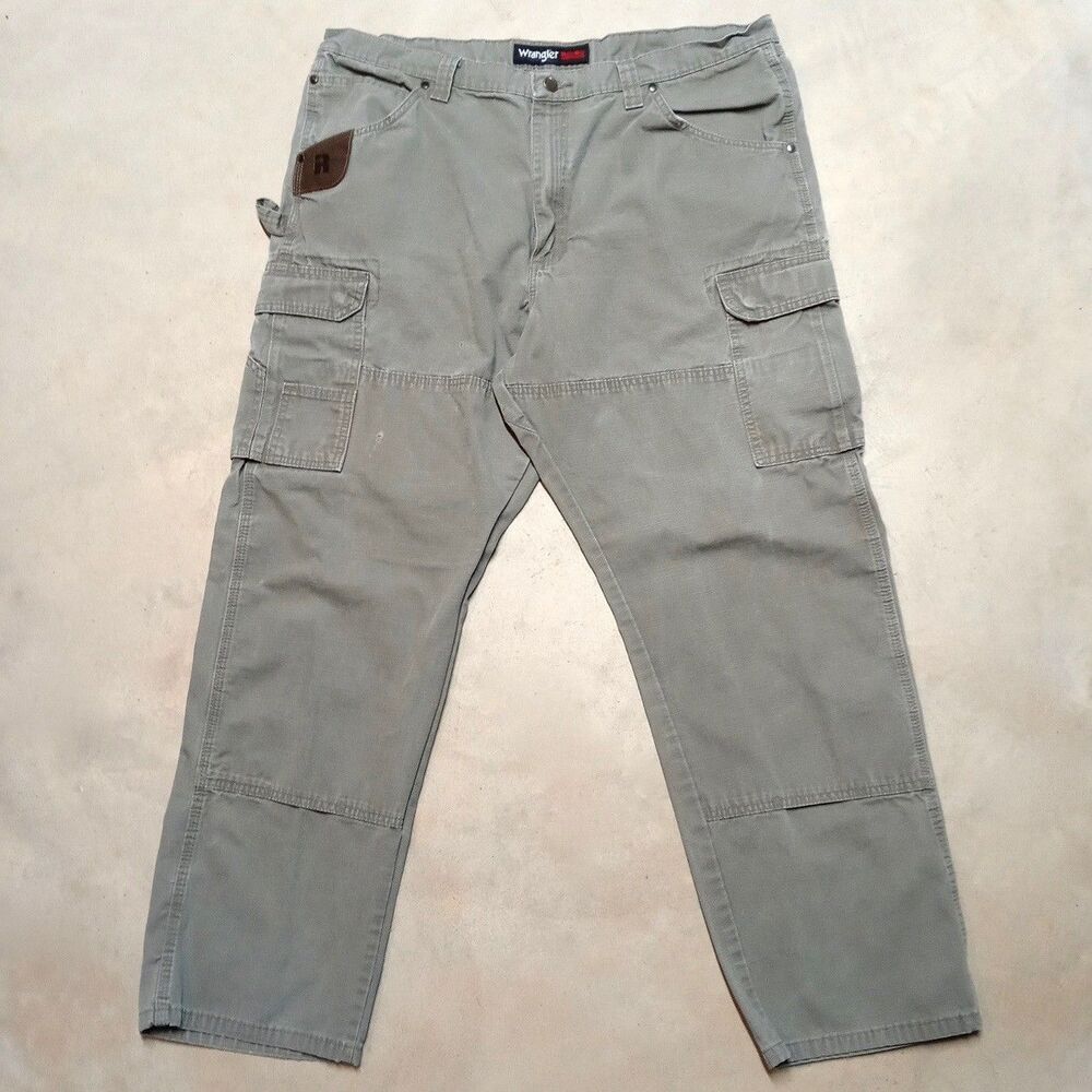 Wrangler Riggs Workwear Cargo Pants Mens Fits 40x32 Ripstop Straight Double Knee